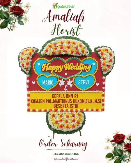 Papan Bunga Pernikahan Loa Buah